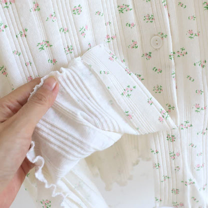 Ensemble pyjama en jacquard de coton à motif floral rustique - image 19