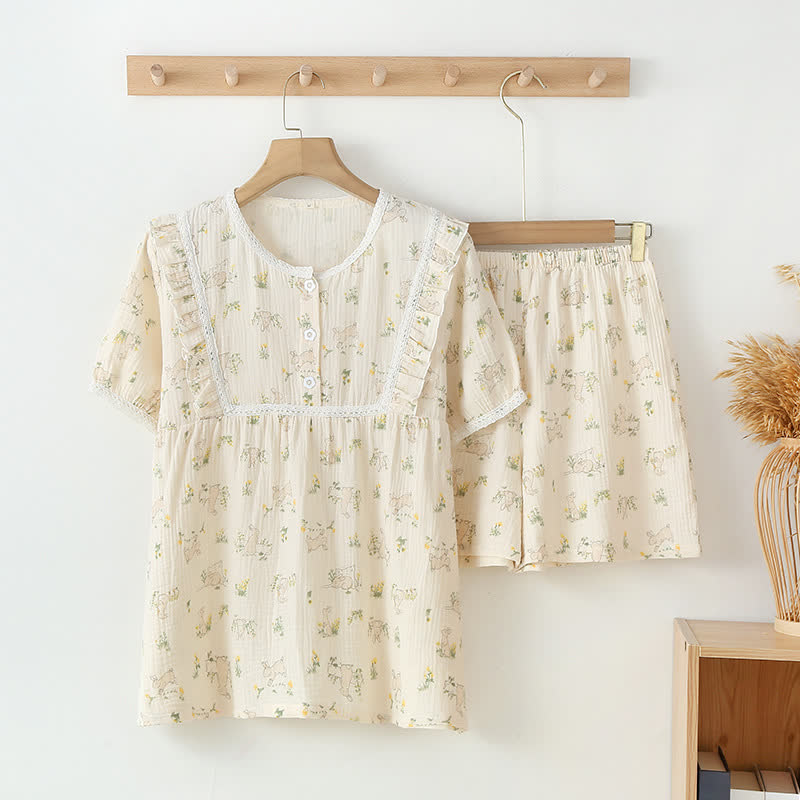 Ensemble pyjama Refresh Bunny en pur coton - Beige - XL - image 0