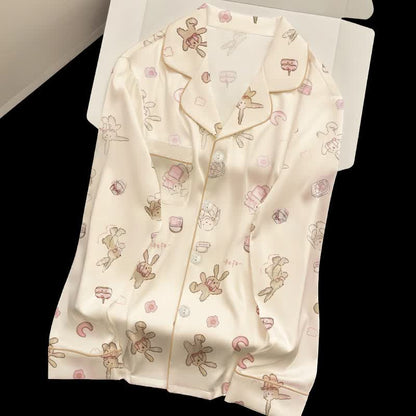 Ensemble pyjama lapin mignon de dessin animé - Beige - 2XL - image 0