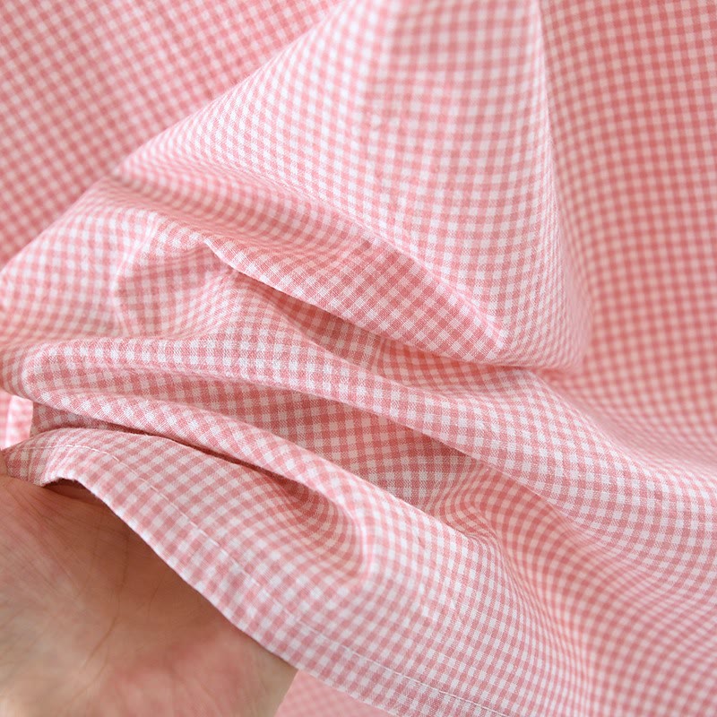 Chemise de nuit en coton à carreaux vichy et manches flottantes - image 9