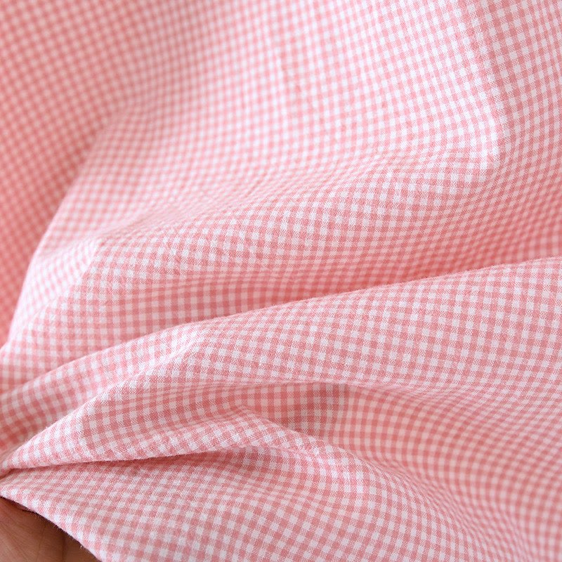 Chemise de nuit en coton à carreaux vichy et manches flottantes - image 8