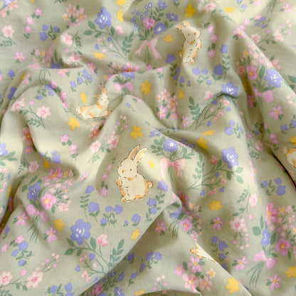 Couverture en coton avec lapin et fleurs de conte de fées - image 3