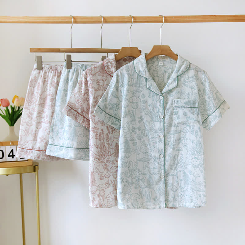 Pyjama en gaze de coton Refresh Bunny Forest - image 0