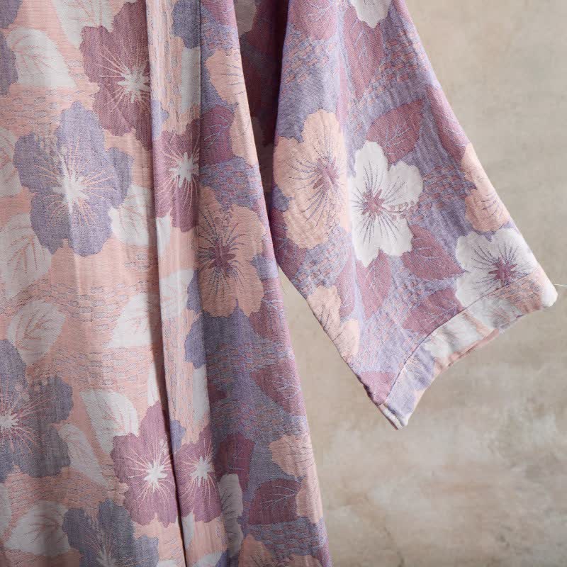 Peignoir de style kimono en gaze de coton à motif de fleurs de cerisier - image 14