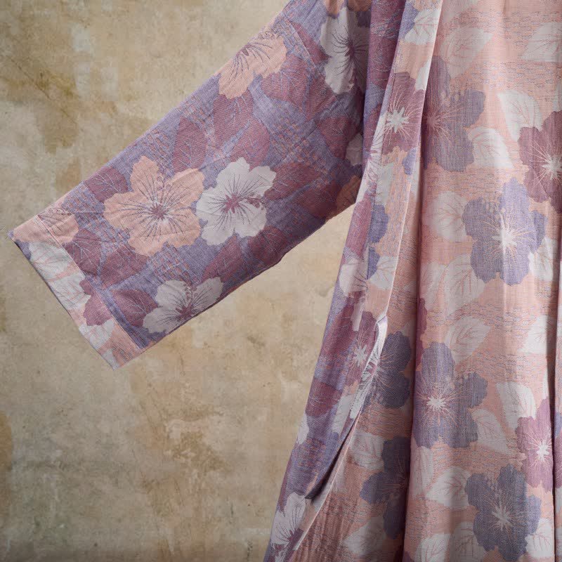 Peignoir de style kimono en gaze de coton à motif de fleurs de cerisier - image 13