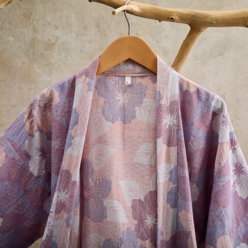 Peignoir de style kimono en gaze de coton à motif de fleurs de cerisier - image 11