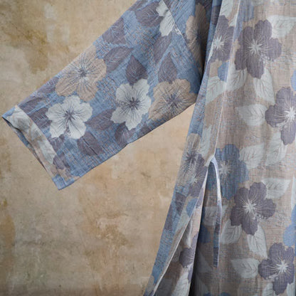 Peignoir de style kimono en gaze de coton à motif de fleurs de cerisier - image 4