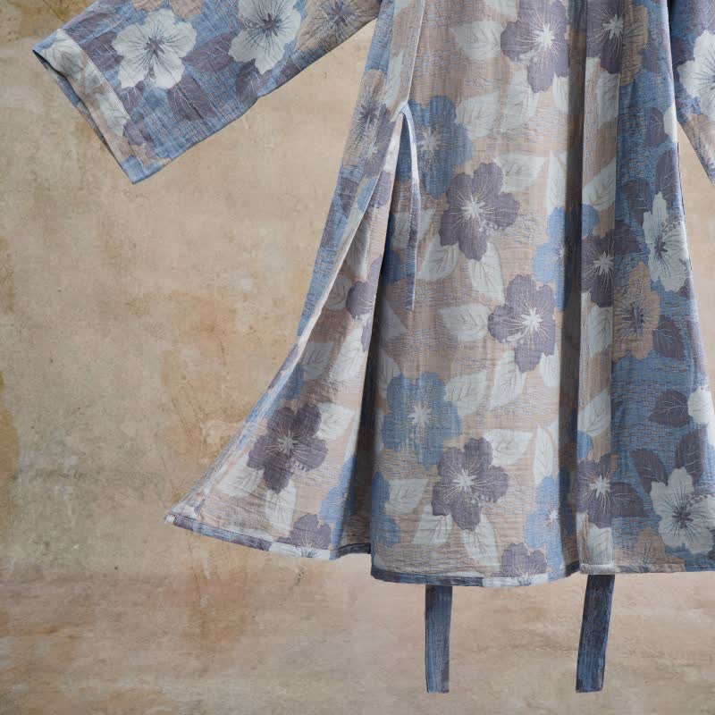 Peignoir de style kimono en gaze de coton à motif de fleurs de cerisier - image 3