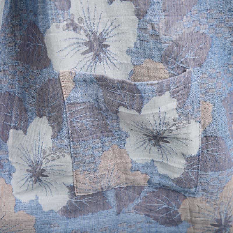 Peignoir de style kimono en gaze de coton à motif de fleurs de cerisier - image 6