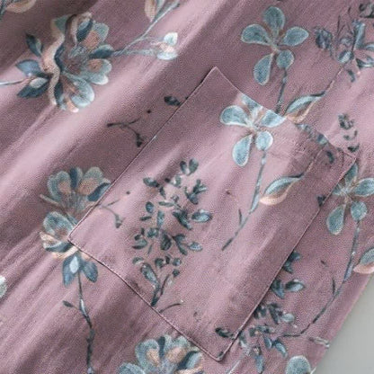 Peignoir de style kimono en coton double épaisseur à motif floral - image 5