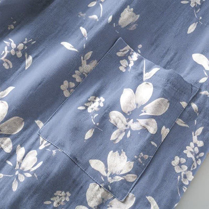 Peignoir élégant de style kimono, confectionné en coton double épaisseur à motif floral. - image 5