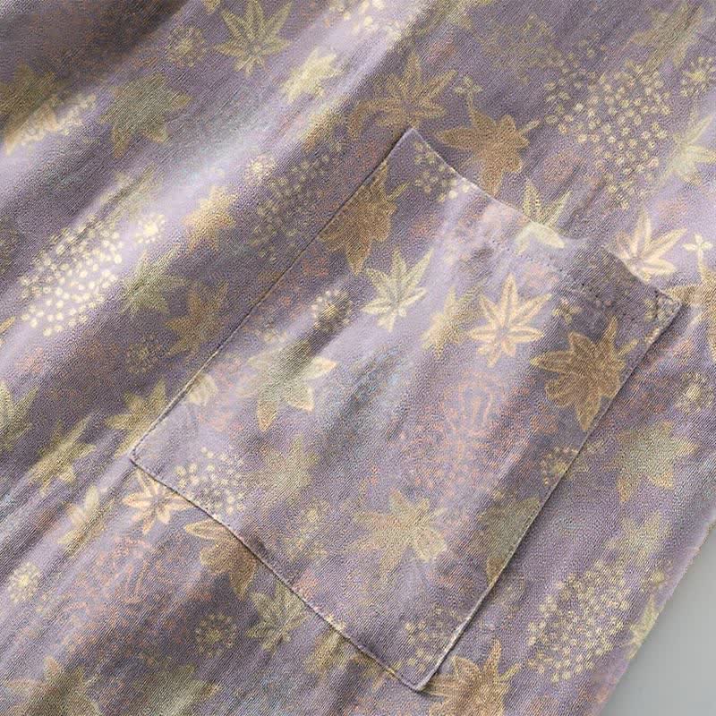 Peignoir de style kimono confectionné en tissu de coton botanique double couche - image 5