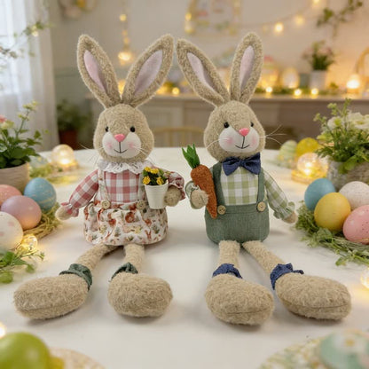 Figurine en peluche d'un lapin assis dans un style maison de campagne - image 6