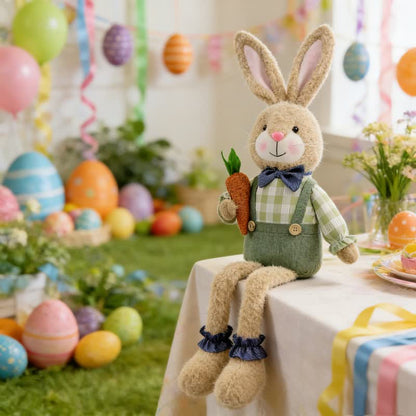 Figurine en peluche d'un lapin assis dans un style maison de campagne - image 11