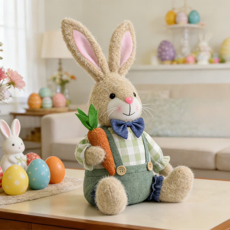 Lapin de Pâques en peluche assis, à utiliser comme décoration - image 9