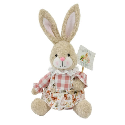 Lapin de Pâques en peluche assis, à utiliser comme décoration - image 16
