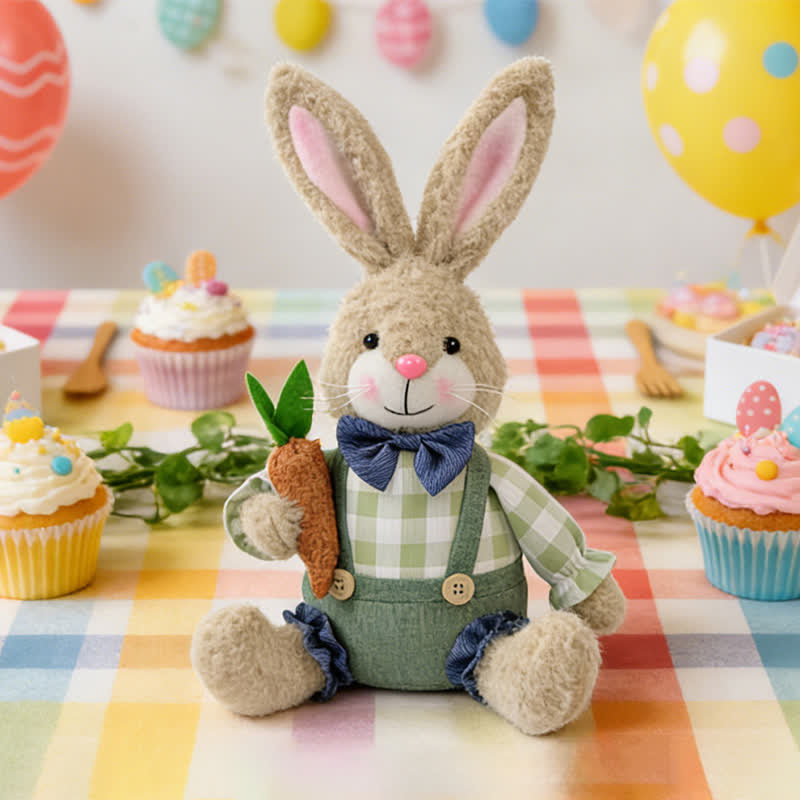 Lapin de Pâques en peluche assis, à utiliser comme décoration - Lapin mâle - 32 cm - image 6