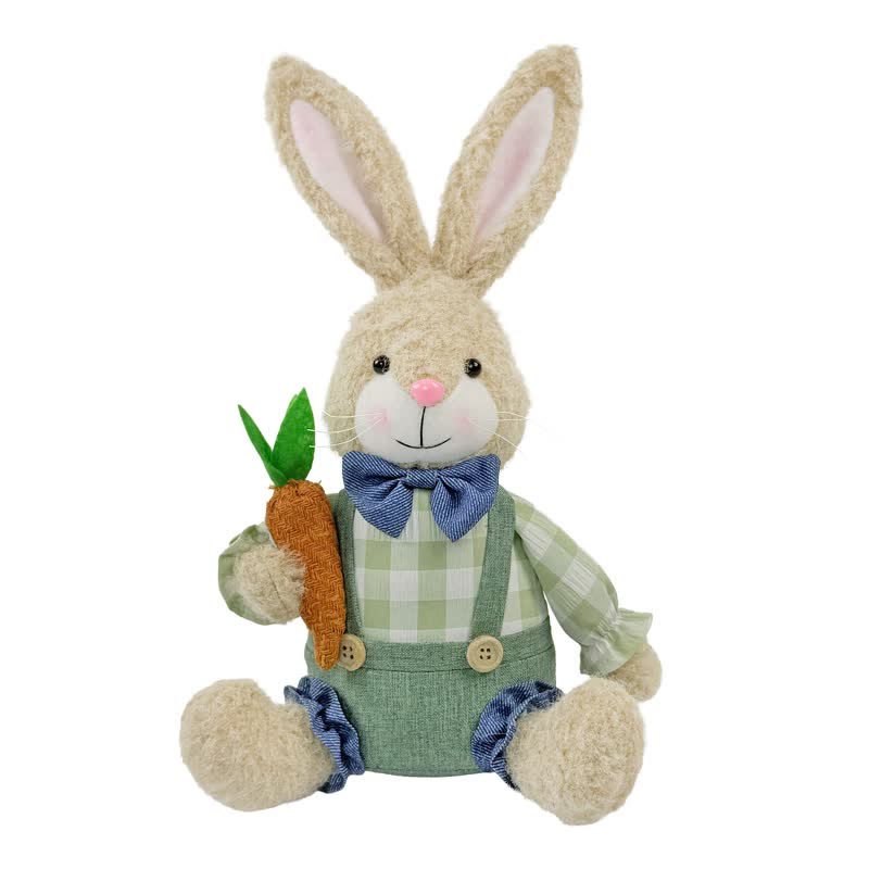 Lapin de Pâques en peluche assis, à utiliser comme décoration - image 11