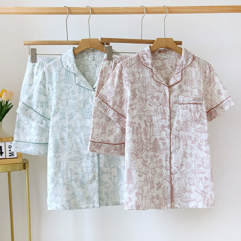Pyjama en gaze de coton Refresh Bunny Forest - image 1