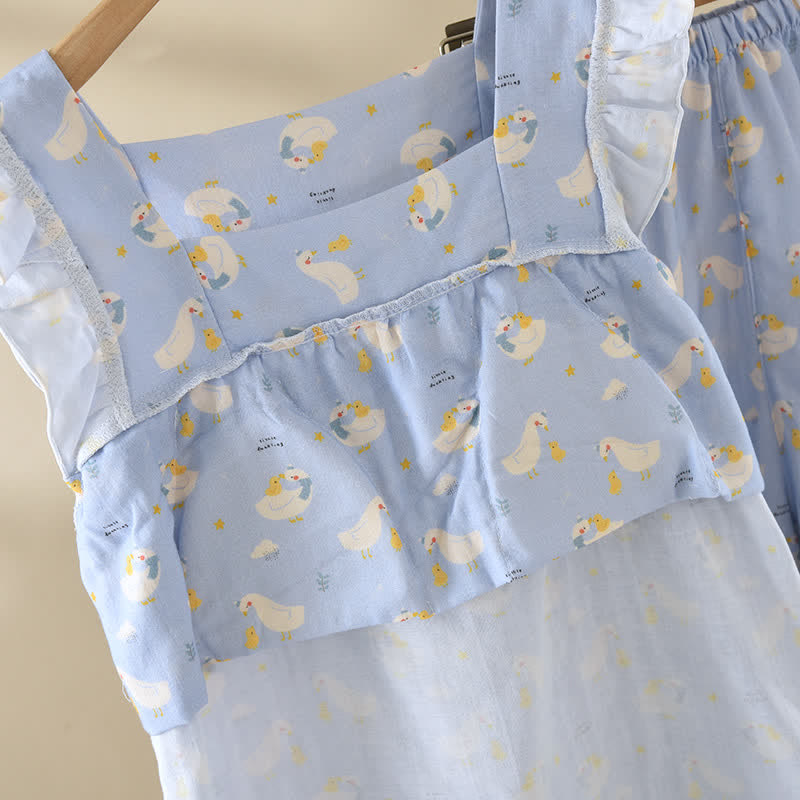 Pyjama sans manches en coton d'oie bleu - image 5