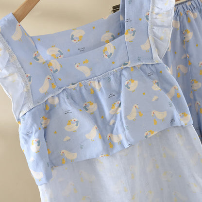 Pyjama sans manches en coton d'oie bleu - image 5