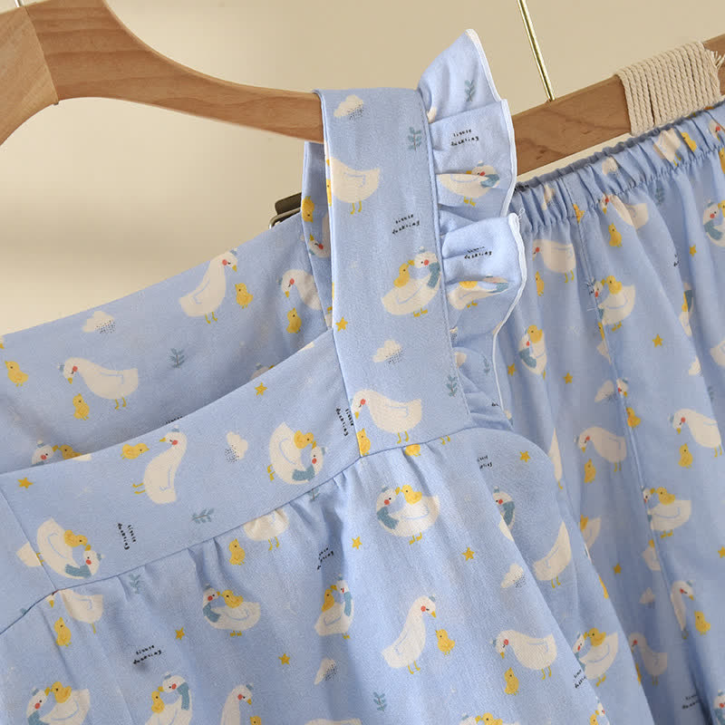 Pyjama sans manches en coton d'oie bleu - image 4