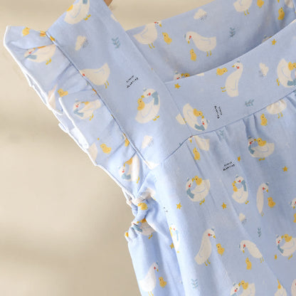 Pyjama sans manches en coton d'oie bleu - image 6