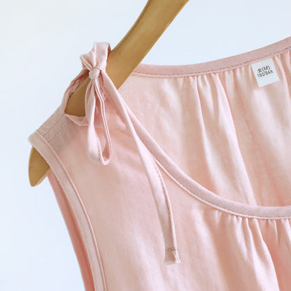 Chemise de nuit minimaliste, unie et sans manches, en coton - image 10