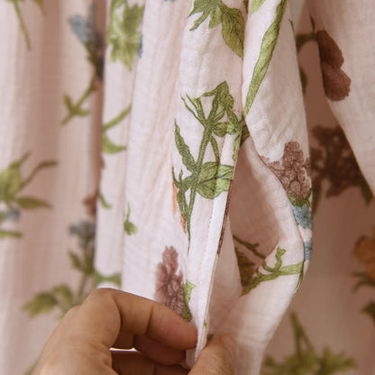Peignoir en gaze de coton à motif floral et col à volants - image 9