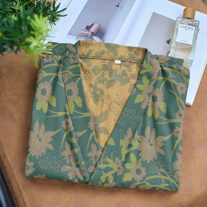 Peignoir vintage en jacquard de coton rustique à motifs floraux - image 10