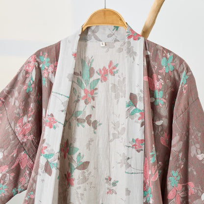 Peignoir de style kimono en gaze de coton à motif floral vintage - image 2