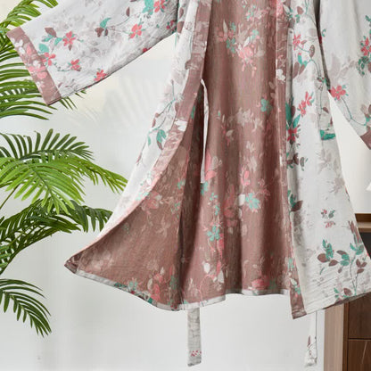 Peignoir de style kimono en gaze de coton à motif floral vintage - image 10
