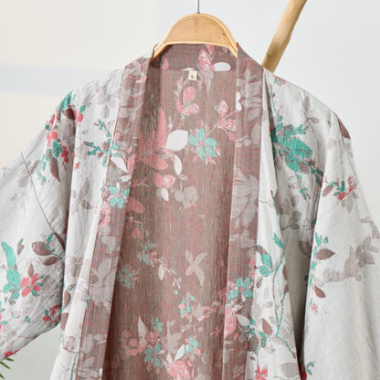 Peignoir de style kimono en gaze de coton à motif floral vintage - image 9