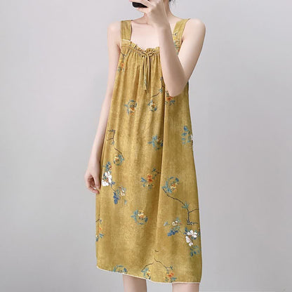 Chemise de nuit vintage sans manches, à col à volants fleuris - image 4
