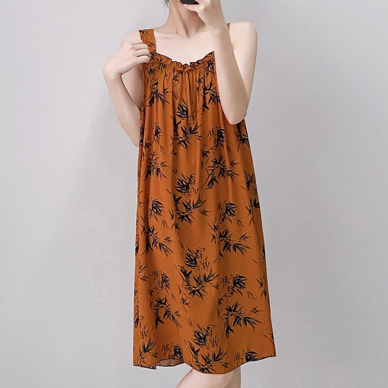 Chemise de nuit sans manches à motif bambou vintage - image 4