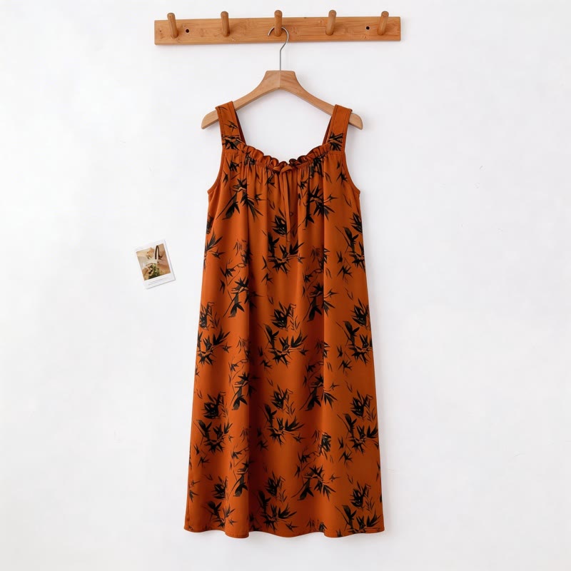 Chemise de nuit sans manches à motif bambou vintage - image 1