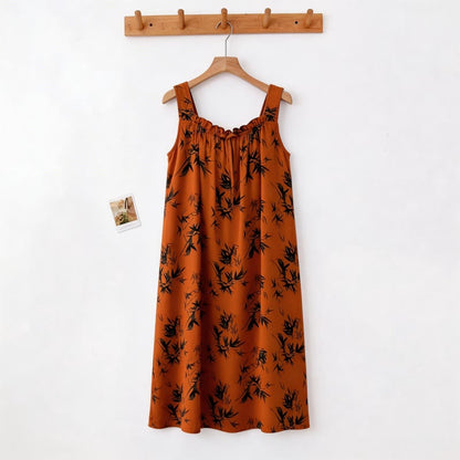 Chemise de nuit sans manches à motif bambou vintage - image 1