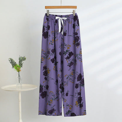 Pyjama violet à fleurs avec débardeur et pantalon - image 5