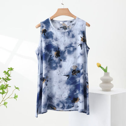 Ensemble pyjama en batik bleu composé d'un débardeur et d'un pantalon - image 4