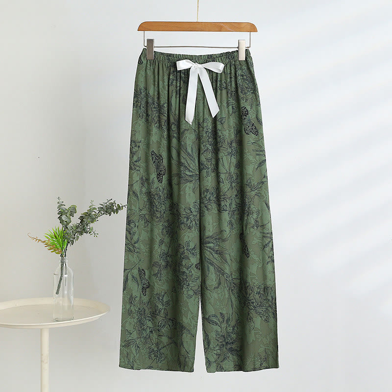 Pyjama à motifs floraux verts, débardeur et pantalon à papillons - image 4