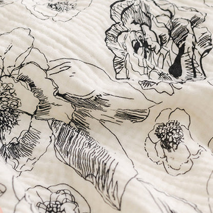 Chemise de nuit en coton ornée de motifs floraux et d'encre artistique. - image 8