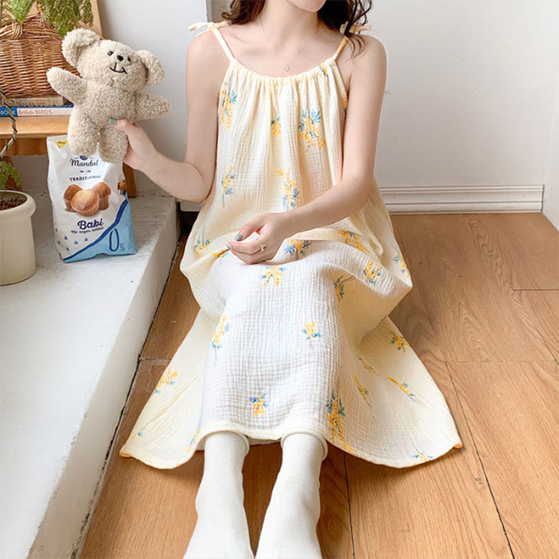Chemise de nuit de style champêtre à motifs floraux - image 4