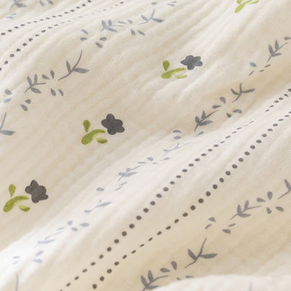 Chemise de nuit à fines bretelles rayée et fleurie en gaze de coton - image 10