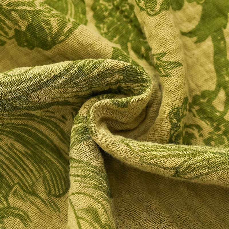 Chemise de nuit à bretelles vertes à fleurs en pur coton - image 8