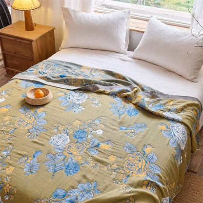Couette jacquard rose en pur coton - 200 cm x 230 cm - image 0