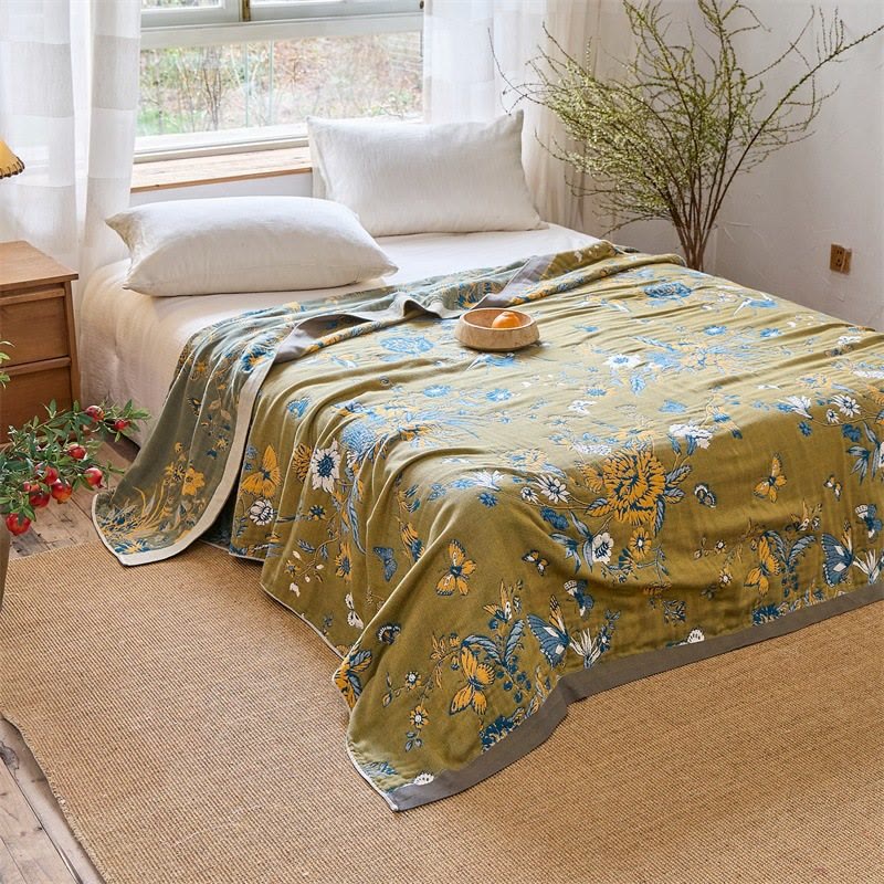 Couette en pur coton à motifs de papillons et de fleurs - image 2