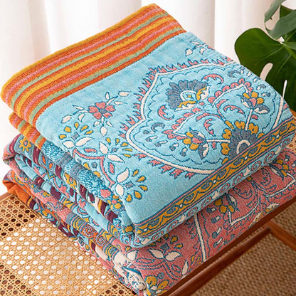 Couverture matelassée en coton à motif rayé rétro - image 4