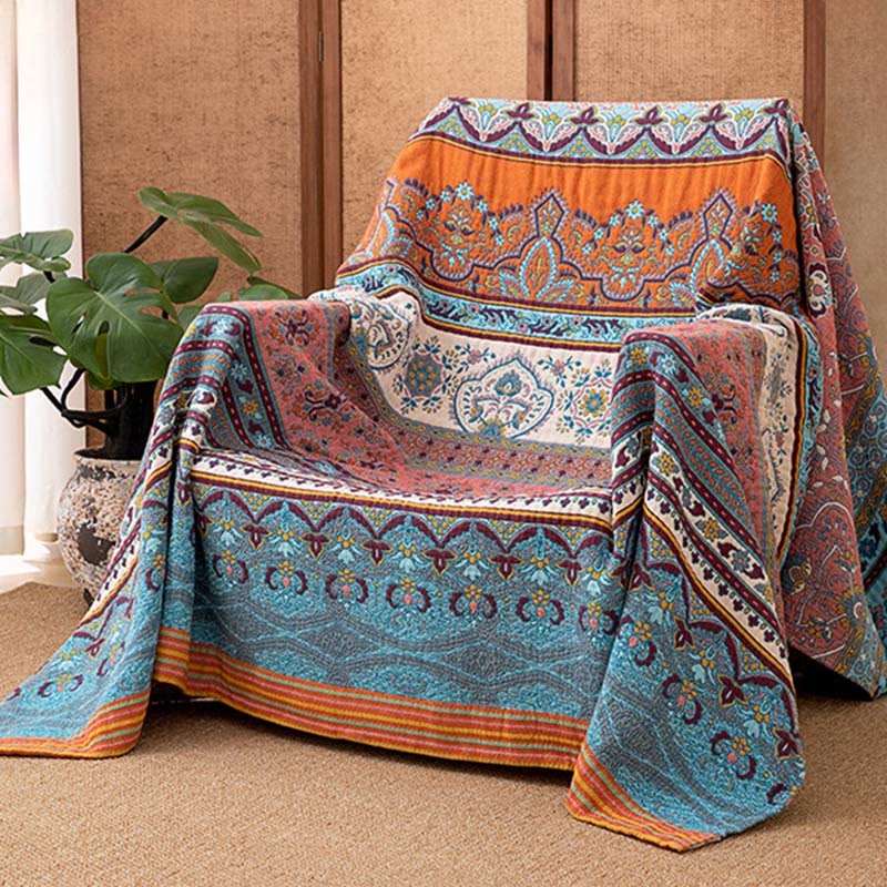 Couverture matelassée en coton à motif rayé rétro - image 2