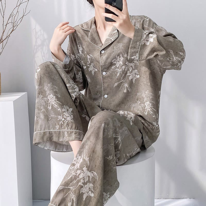 Ensemble pyjama élégant à motif lys - image 0