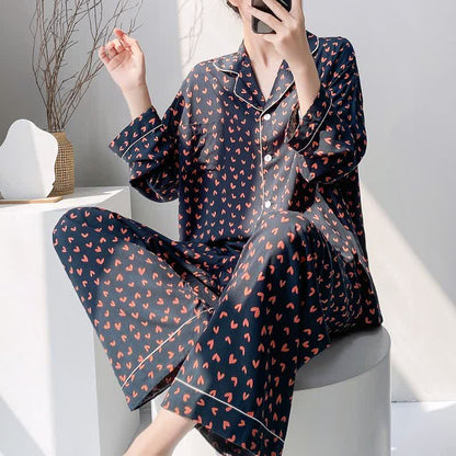 Ensemble pyjama à motif cœur rouge - Noir - XXL - image 3